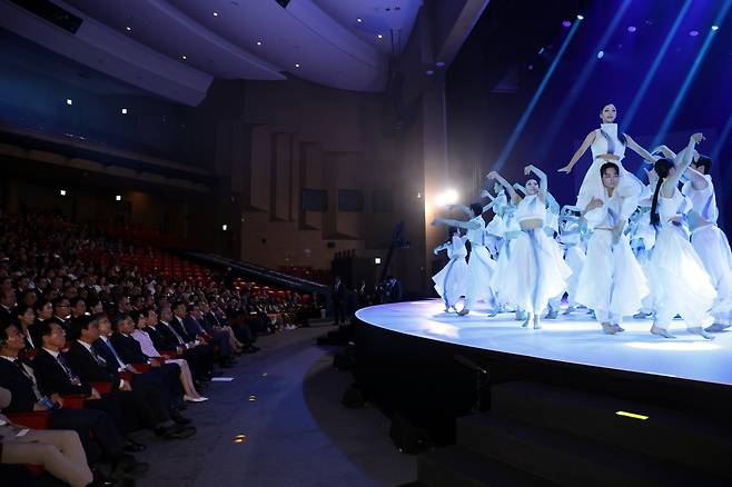 An opening ceremony of the 48th session of Unesco's World Heritage Committee is held at Bexco in Busan on July 19. NEWS1