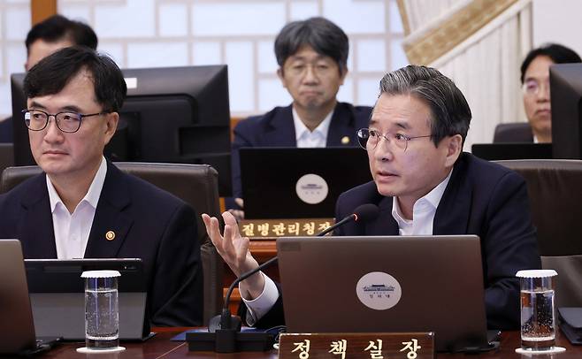김용범 청와대 정책실장이 21일 제31회 국무회의에서 발언하고 있다. 청와대사진기자단