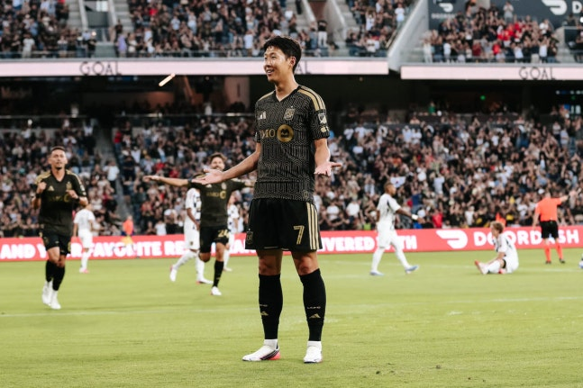 득점 후 기뻐하는 손흥민. LAFC SNS