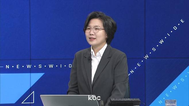 ▲ 24일 KBC <뉴스와이드>에 출연한 김보미 전 강진군의회 의장