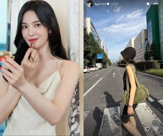 배우 송혜교가 일본 도쿄 도심에서 독보적인 비주얼로 거리를 마비시켰다./송혜교 소셜미디어