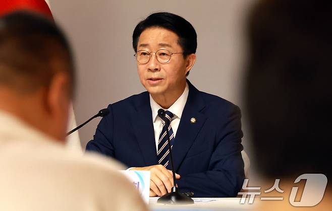 조정식 국회의장이 28일 서울 여의도 국회 사랑재에서 열린 취임 첫 기자간담회에서 인사말을 하고 있다.2026.7.28 ⓒ 뉴스1 국회사진기자단
