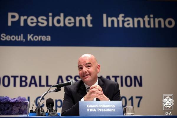 잔니 인판티노 국제축구연맹(FIFA) 회장. 대한축구협회 제공