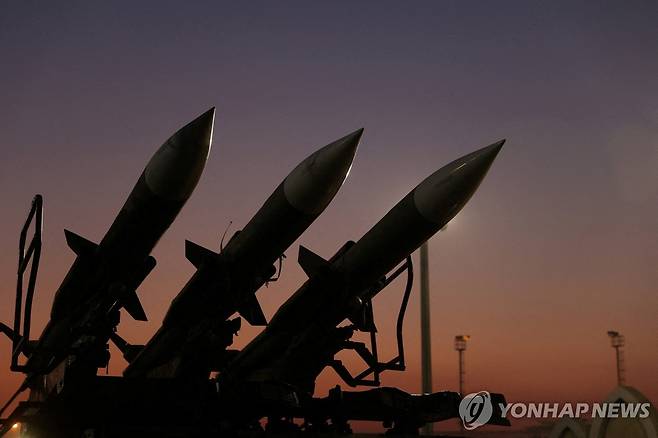 테헤란 항공우주박물관에 전시된 이슬람혁명수비대의 미사일 [와나통신/로이터=연합뉴스 자료사진]