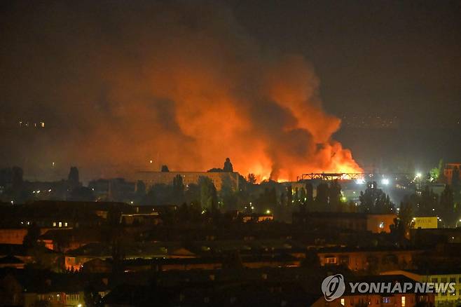 러시아 대규모 공격받은 우크라이나 키이우 [AFP=연합뉴스. 재배포 및 DB 금지]