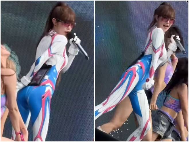 가수 최예나가 노출 없는 전신 슈트로 '워터밤' 무대에 올라 화제를 모았다./사진=최예나 SNS