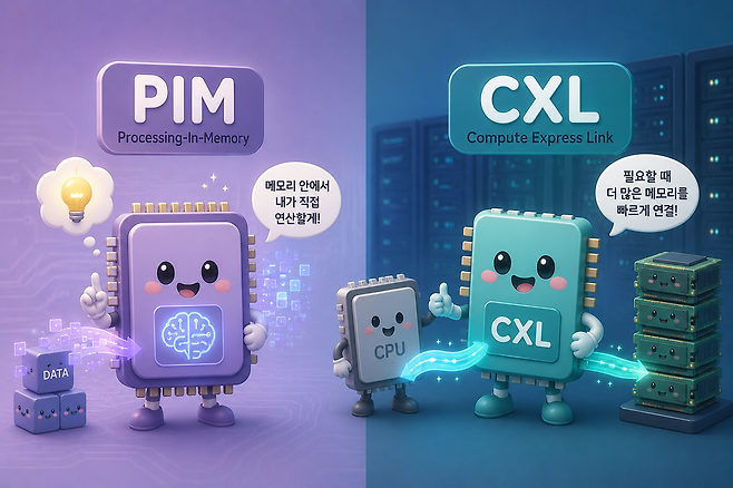 삼성전자가 제시한 PIM와 CXL. [챗GPT로 제작]
