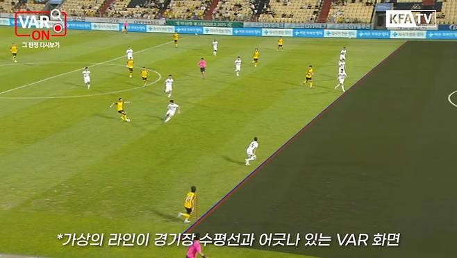 출처:대한축구협회 VAR ON 캡처 / 대한축구협회가 VAR ON 콘텐츠를 통해 공개한 전남 드래곤즈-천안시티전 당시 VAR 화면