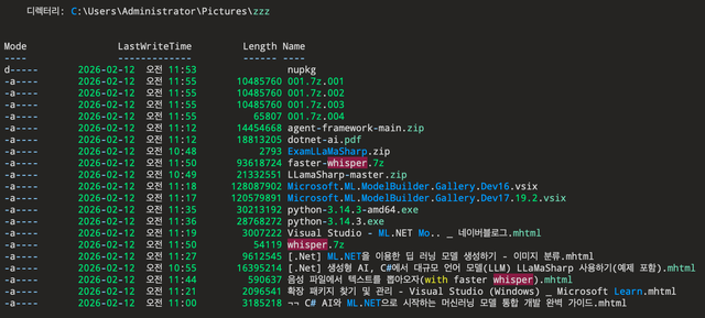 김수키가 이용한 명령제어(C2)서버의 저장 로그에서 확인된 AI 개발 환경 관련 파일. 지니언스 제공