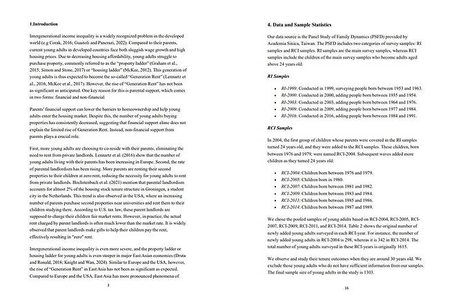 장잉휘 국립정치대 토지경제학과 교수가 공유한 부동산 가격과 청년 주거의 상관관계 연구 자료. 장 교수는 "자신의 소득만으로 집을 마련하기 어려워지면서 부모와 함께 살거나 부모 소유 주택에 거주하는 청년이 늘었다"고 분석했다. 장 교수 제공