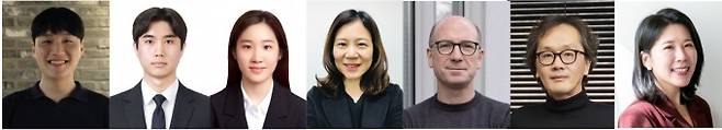 왼쪽부터 김재홍 KAIST 문화기술대학원 박사과정생, 김현승 석사과정생, 김지선 전산학부 박사과정생, 오혜연 전산학부 교수, 토르스텐 홀츠 독일 막스플랑크 보안 및 정보보호 연구소 교수, 이원재 KAIST 문화기술대학원 교수, 차미영 전산학부 교수(막스플랑크 보안 및 정보보호 연구소 단장). KAIST 제공
