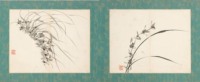 이하응의 ‘묵란도권’(제12·13면, 1851). 이건희 삼성 선대회장이 기증한 작품이다. <국립중앙박물관>