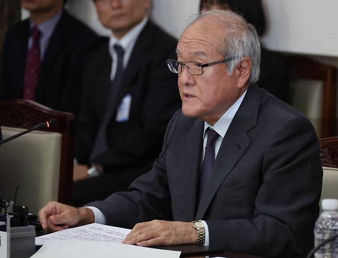 사진은 스즈키 슌이치 자민당 간사장이 재무상을 역임하던 2024년 6월 25일 서울 종로구 정부서울청사에서 열린 제9차 한·일 재무장관회의에서 발언하고 있는 모습. 2026.08.14 뉴시스
