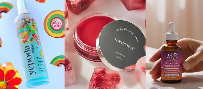 ‘예쁘다(Yepoda)’, ‘화랑(Hwarang)’, ‘서울슈티컬스(SeoulCeuticals)’의 제품 사진. 사진=각 사 공식 인스타그램 캡처