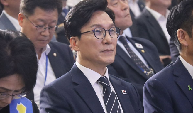 17일 대전컨벤션센터에서 열린 더불어민주당 전당대회에 참석한 김민석 신임 대표. (본인 페이스북)