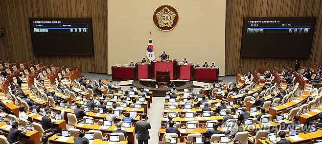 국회 본회의, 최용훈·최길수·강지식 특별감찰관 후보 추천안 통과 (서울=연합뉴스) 이동해 기자 = 20일 국회에서 열린 본회의에서 최용훈·최길수·강지식 특별감찰관 후보자 추천안이 찬반 투표를 거쳐 가결되고 있다. 2026.8.20 eastsea@yna.co.kr