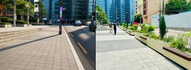 서울 구로구 서울디지털 국가산업단지 내 추진 중인 가든밸리 프로젝트의 전과 후의 모습. 구로구청