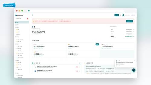‘AI가 경영 지표까지 척척 분석’ 비즈니스온 AI 플랫폼 대시보드 화면.<제공=비즈니스온>