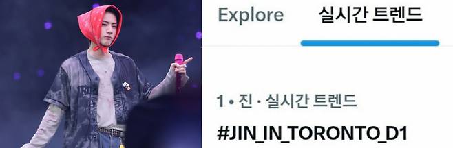 'Deus da Beleza Masculino' Jin do BTS, Visual Perfeito em Meio à Chuva Forte → Apresentação ao Vivo Apaixonante... #1 nas Tendências em Tempo Real da Coreia