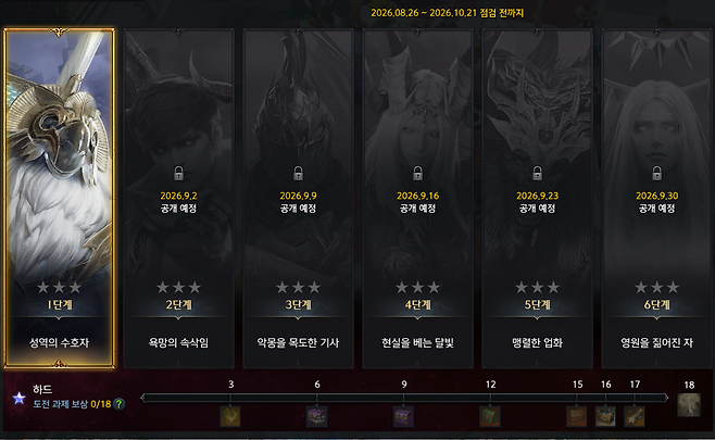 보스 목록과 전체 기간