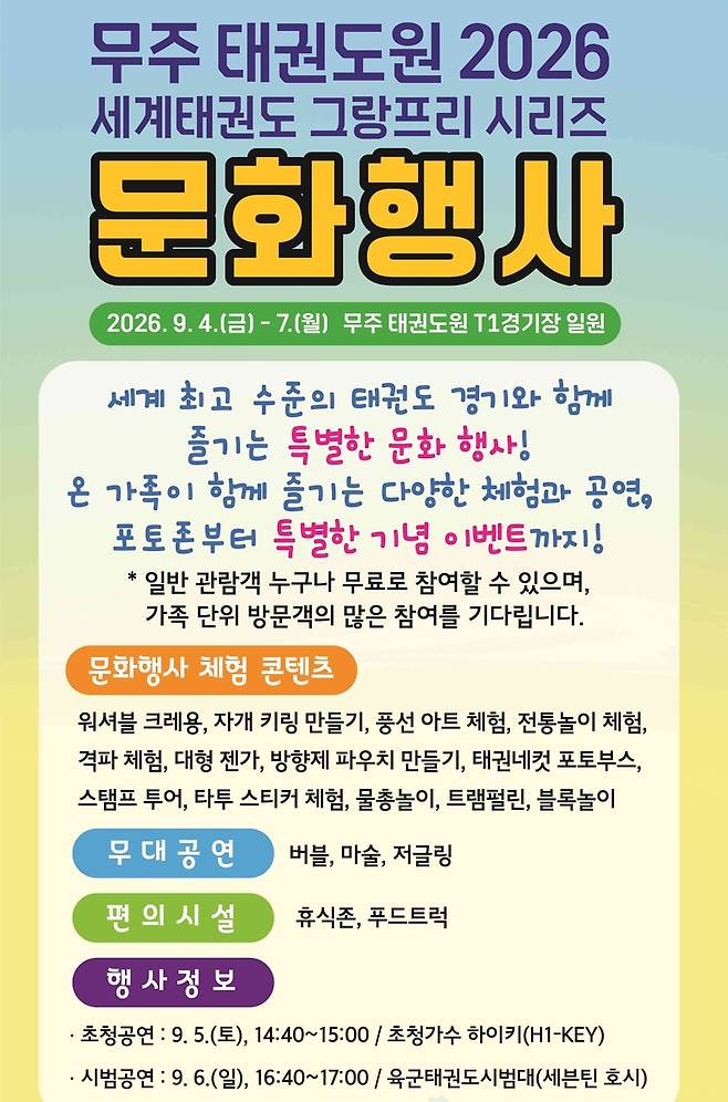세계태권도 그랑프리대회 문화행사 [태권도진흥재단 제공. 재판매 및 DB 금지]