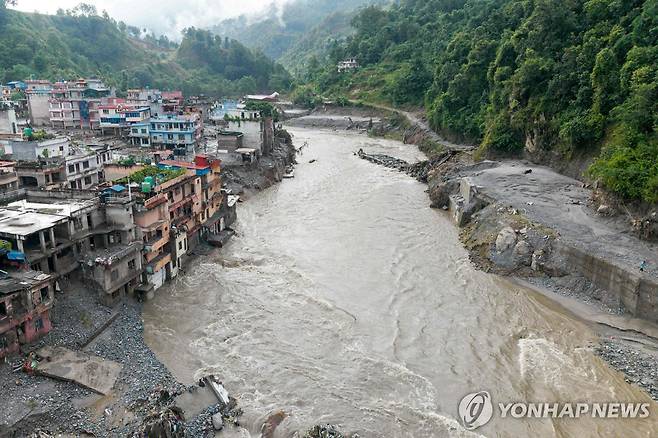 네팔 홍수 [AFP=연합뉴스. 재판매 및 DB 금지]