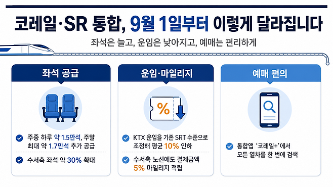 코레일·SR 통합으로 달라지는 것들. AI 생성