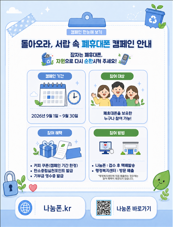 ▲ 폐휴대폰 캠페인 안내 포스터. 