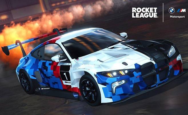 BMW M4 GT3 EVO가 글로벌 인기 게임 ‘로켓리그’에 등장한 모습. (사진=BMW)