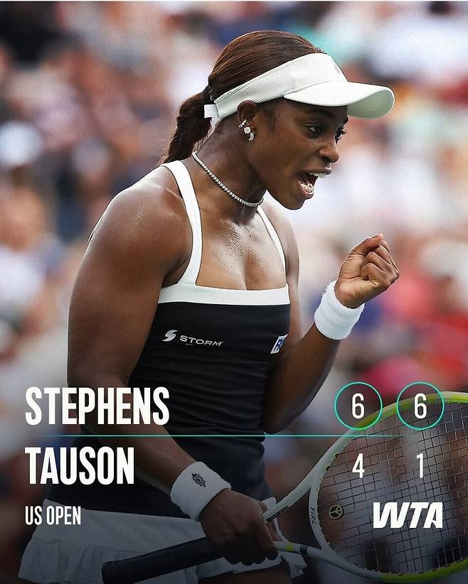슬론 스티븐스의 이번 US오픈 여자단식 1라운드 전적. WTA 투어