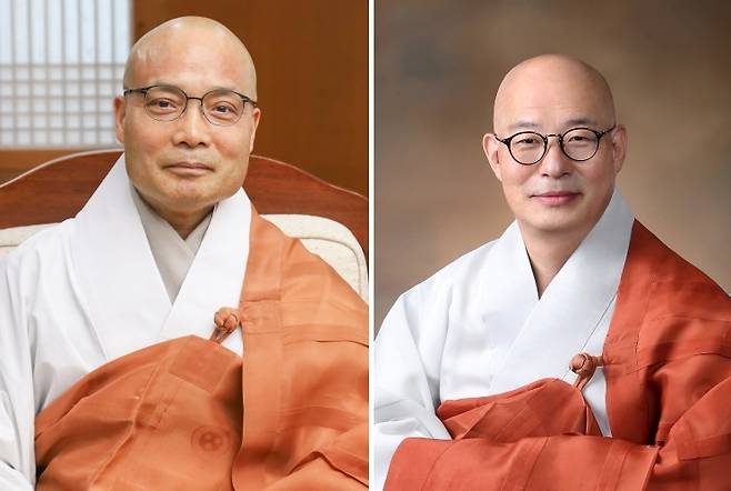 경우스님(왼쪽)과 진우스님(기호순) [연합뉴스 자료사진]