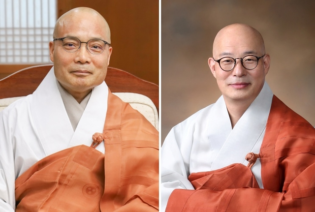 조계종 총무원장 후보 경우·진우스님(왼쪽부터 기호 순). 대한불교조계종