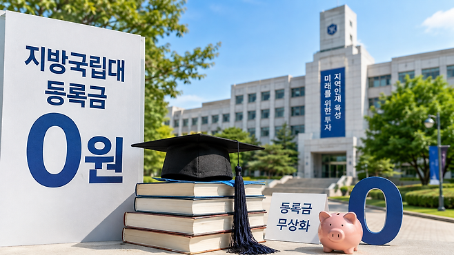 지방국립대 등록금 0원 정책 관련 이미지. [AI로 제작]