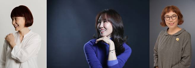 은희경(왼쪽부터)·정유정·이금이 작가. 사진 제공=한국문학번역원