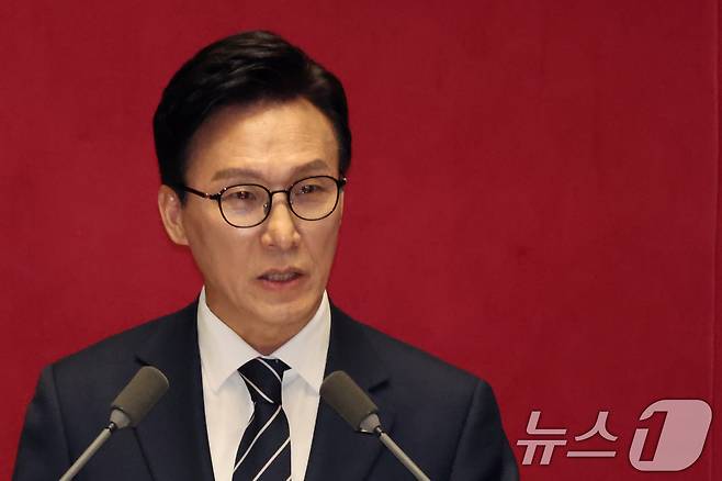 김민석 더불어민주당 대표가 7일 오전 서울 여의도 국회에서 열린 제439회국회(정기회) 제3차 본회의에서 교섭단체 대표연설을 하고 있다. 2026.9.7 ⓒ 뉴스1 황기선 기자