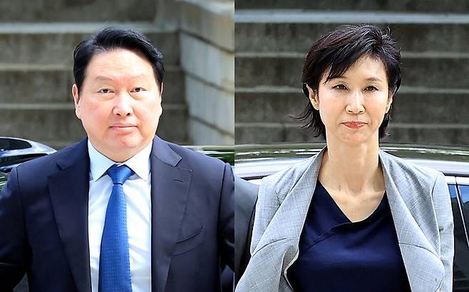 (왼쪽부터) 최태원 회장, 노소영 관장