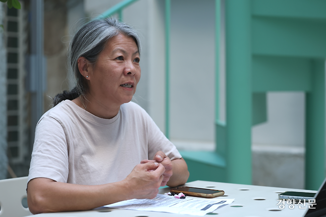 비그디스 에크하르츠 노르웨이 한국인 진상규명 그룹 공동대표가 지난 8일 서울 종로구의 한 호텔에서 경향신문과 인터뷰하고 있다. 권도현 기자
