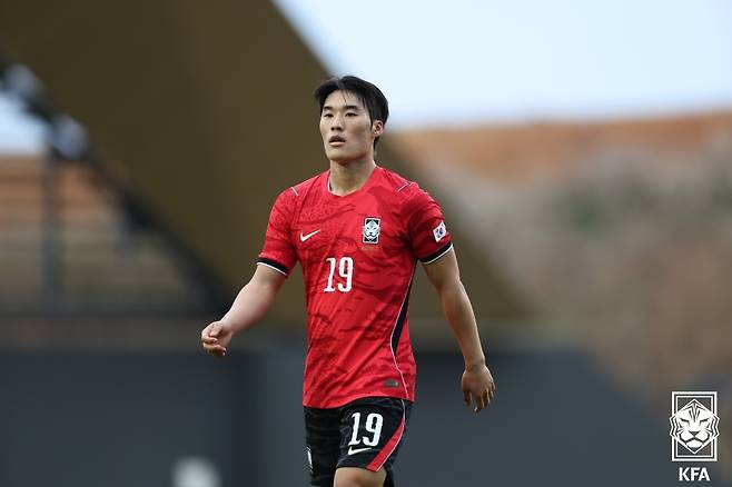 23세 이하(U23) 축구대표팀 연습경기 당시 김민수. /사진=대한축구협회 제공