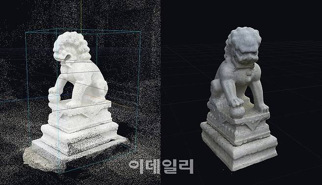 네이버랩스 공간지능 기술로 3D 매핑된 ‘청대 석사자상’(사진=네이버)