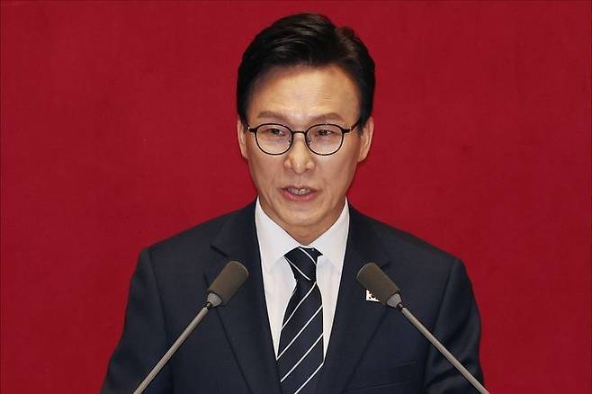 김민석 더불어민주당 대표가 지난 7일 오전 서울 여의도 국회 본청에서 열린 국회 본회의에서 당대표 취임 후 첫 교섭단체 대표연설을 하고 있다. ⓒ데일리안 홍금표 기자