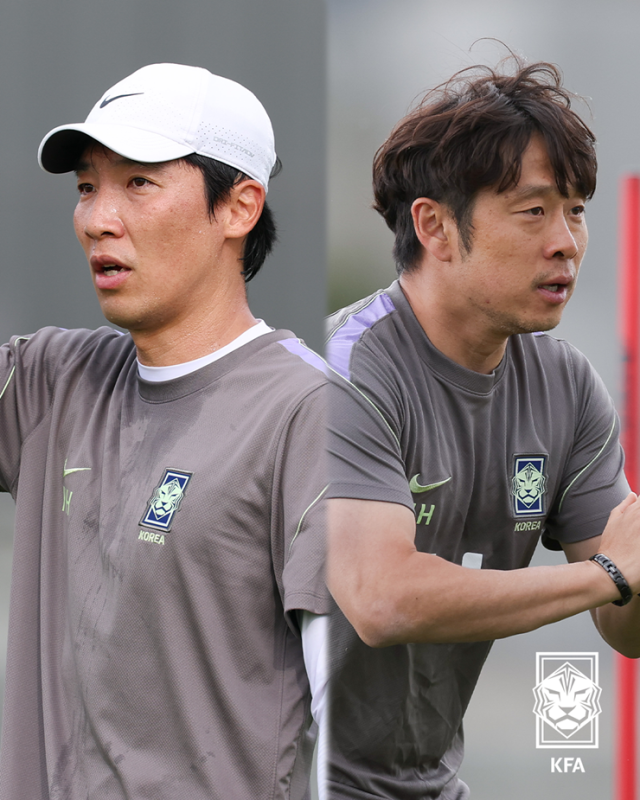 조용형 코치(왼쪽)와 이재홍 피지컬코치가 축구대표팀 코치진에 합류한다./대한축구협회 제공