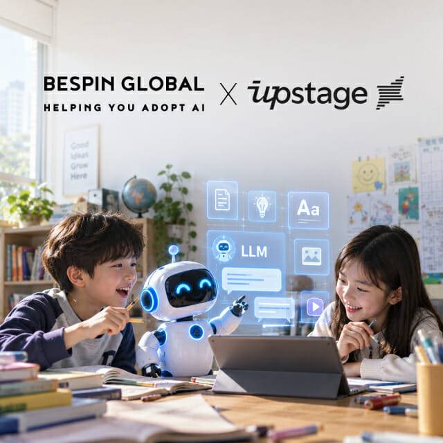 베스핀글로벌과 업스테이지가 국내 교육 AI 플랫폼 확대를 위해 전략적 제휴를 체결했다. (사진=베스핀글로벌)