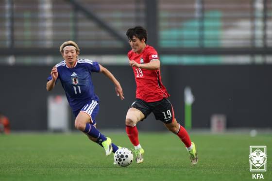 지난 3월 23세 이하(U23) 대표팀 연습경기 당시 김민수. /사진=대한축구협회 제공