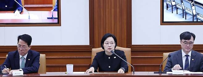 국가정책조정회의 주재하는 한성숙 국무총리. 연합뉴스