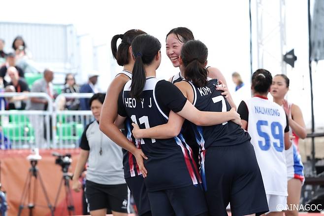 ▲ 한국 여자 3X3 농구 국가대표팀. 아이치-나고야 아시안게임 조직위원회 제공