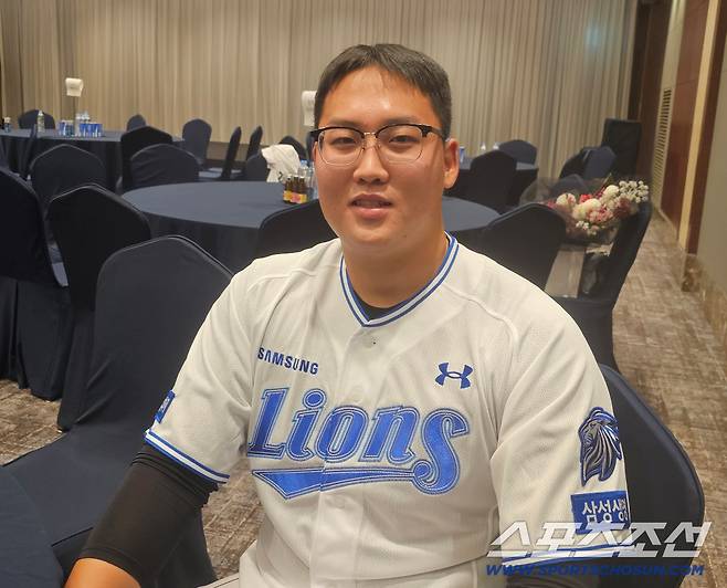 인터뷰에 임한 삼성 김민훈. 김영록 기자