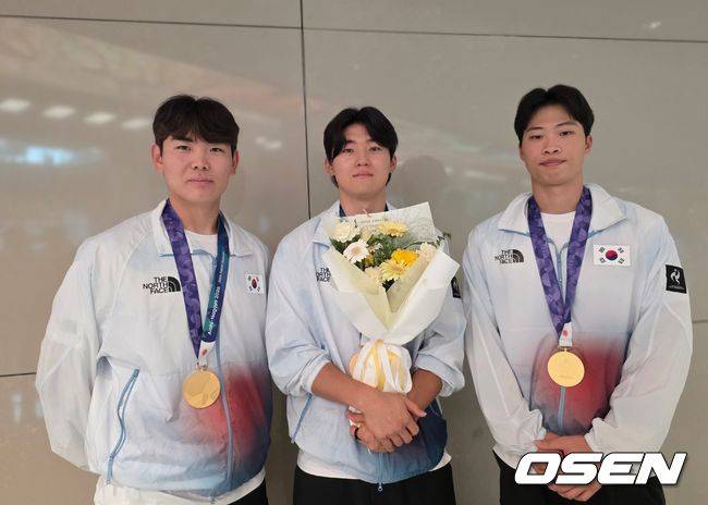 한국 야구대표팀 성영탁, 김도영, 박재현. /OSEN DB