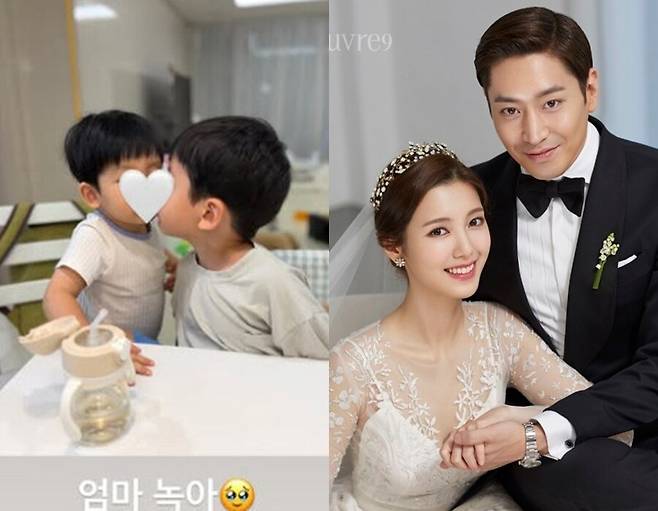 ▲ 에릭 나혜미 부부(인쪽)와 두 아들. 출처| E&J엔터테인먼트, 나혜미 인스타그램