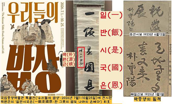 유홍준 일반시국은 글씨와 친일파 박중양 필적 비교 설명