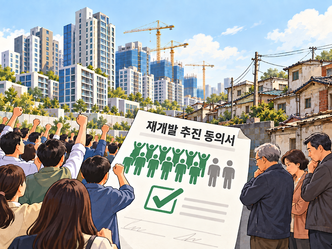재개발 추진 동의 관련 이미지. [이미지=오픈AI 챗GPT]